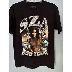 SZA SOS Tour Graphic T-Shirt Black Top Dawg Entertainment Medium